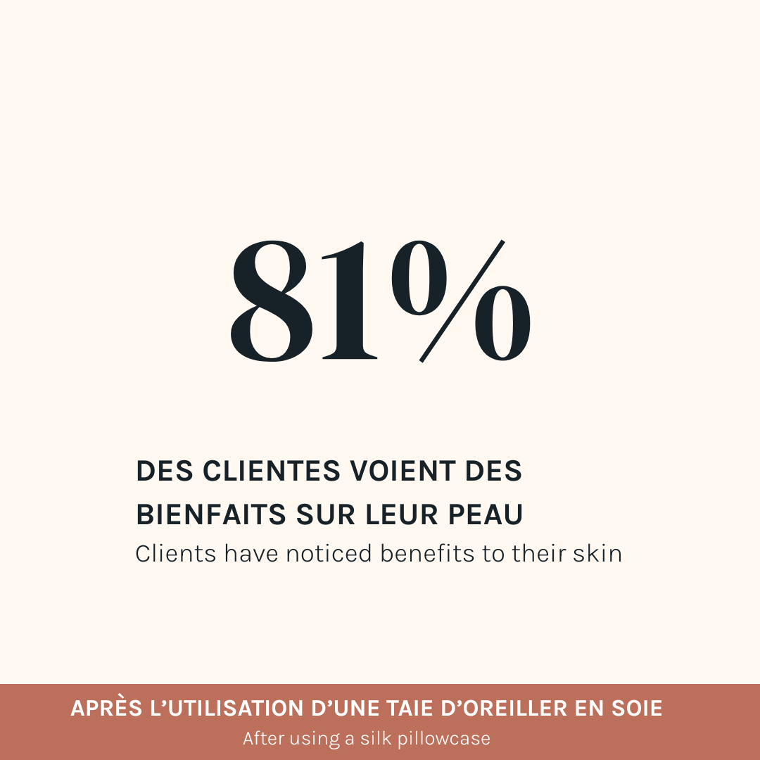 Taie d'oreiller 100% pure soie de mûrier