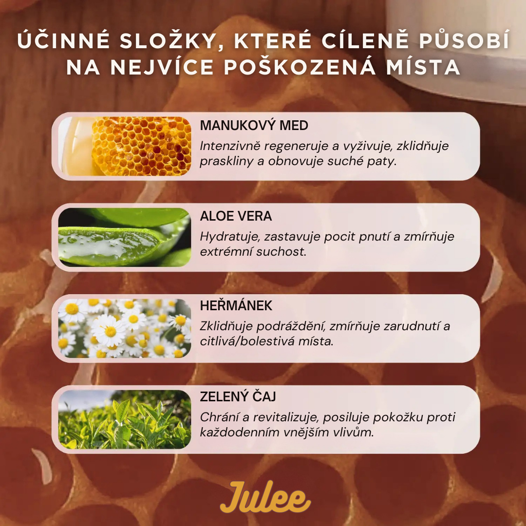 🍯 Julee Glow – Hydratační balzám s medem na nohy